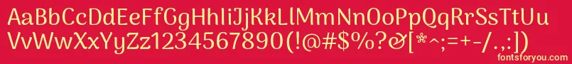 ArimakoshiMedium Font – Yellow Fonts on Red Background