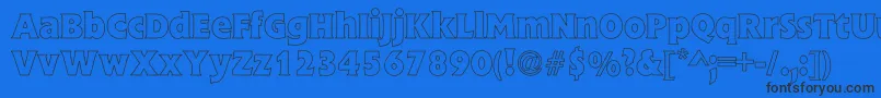 FlickBoldHollow Font – Black Fonts on Blue Background