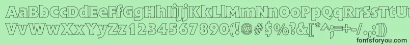 FlickBoldHollow Font – Black Fonts on Green Background