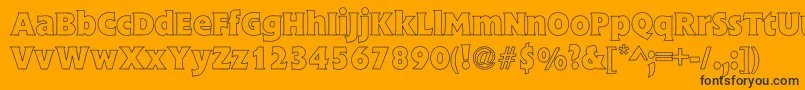 FlickBoldHollow Font – Black Fonts on Orange Background