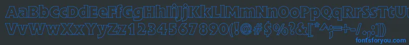 FlickBoldHollow Font – Blue Fonts on Black Background