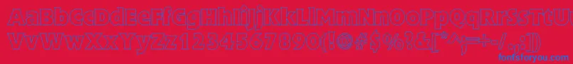 FlickBoldHollow Font – Blue Fonts on Red Background