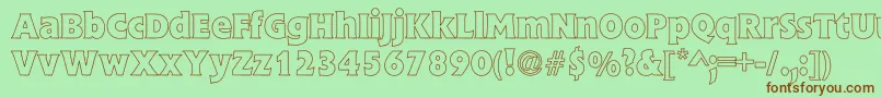 FlickBoldHollow Font – Brown Fonts on Green Background