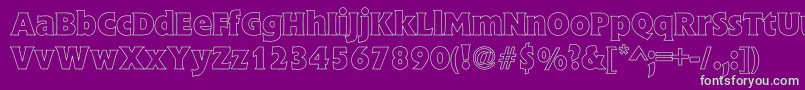 FlickBoldHollow Font – Green Fonts on Purple Background