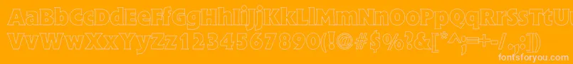 FlickBoldHollow Font – Pink Fonts on Orange Background