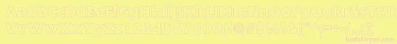 FlickBoldHollow Font – Pink Fonts on Yellow Background