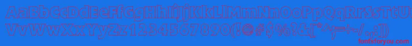 FlickBoldHollow Font – Red Fonts on Blue Background