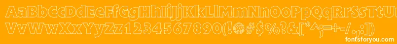 FlickBoldHollow-Schriftart – Weiße Schriften auf orangefarbenem Hintergrund