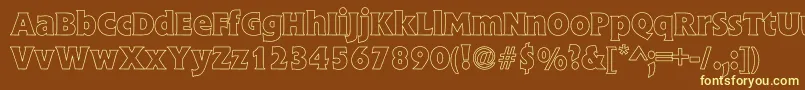 FlickBoldHollow Font – Yellow Fonts on Brown Background