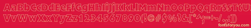 FlickBoldHollow Font – Yellow Fonts on Red Background