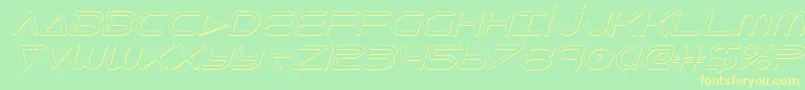フォント8thelement3Di – 黄色の文字が緑の背景にあります