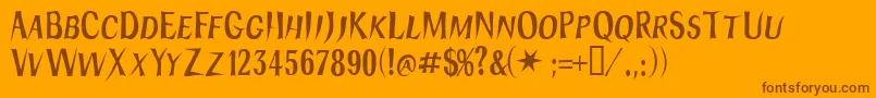 Hydra-fontti – ruskeat fontit oranssilla taustalla