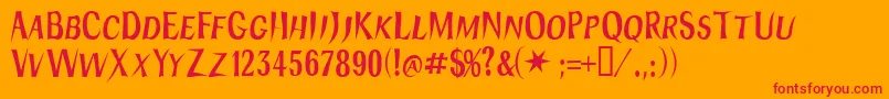 Hydra Font – Red Fonts on Orange Background