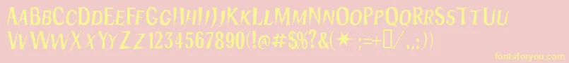 Hydra Font – Yellow Fonts on Pink Background