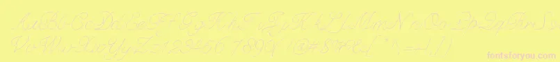 Bdmarseille-Schriftart – Rosa Schriften auf gelbem Hintergrund