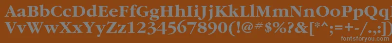 フォントGaramondcBold – 茶色の背景に灰色の文字