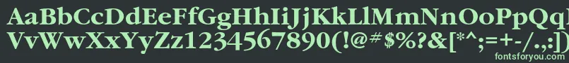 フォントGaramondcBold – 黒い背景に緑の文字