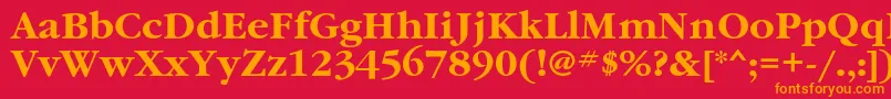 フォントGaramondcBold – 赤い背景にオレンジの文字