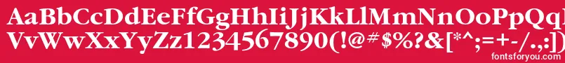 フォントGaramondcBold – 赤い背景に白い文字