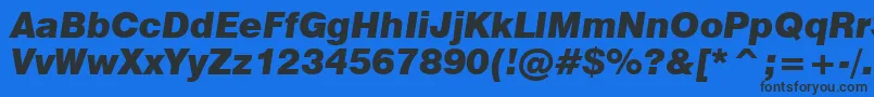 Swiss721BlackItalicBt Font – Black Fonts on Blue Background