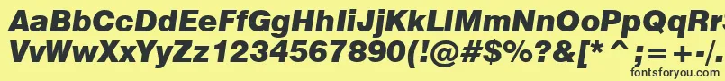 Swiss721BlackItalicBt Font – Black Fonts on Yellow Background