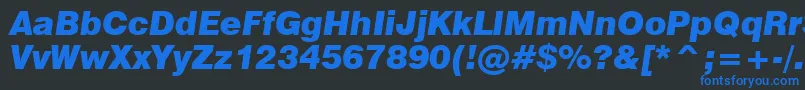 Swiss721BlackItalicBt Font – Blue Fonts on Black Background