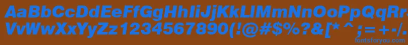Swiss721BlackItalicBt Font – Blue Fonts on Brown Background