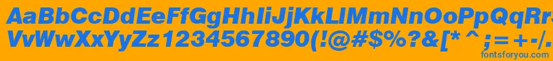 Swiss721BlackItalicBt Font – Blue Fonts on Orange Background