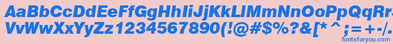 Swiss721BlackItalicBt Font – Blue Fonts on Pink Background