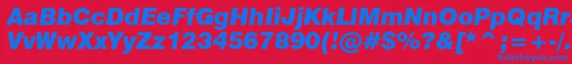 Swiss721BlackItalicBt Font – Blue Fonts on Red Background