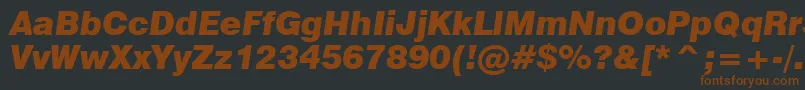 Swiss721BlackItalicBt Font – Brown Fonts on Black Background