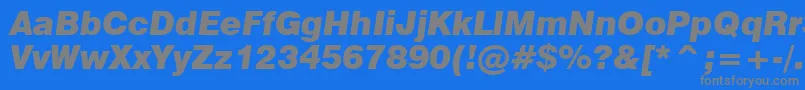 Swiss721BlackItalicBt Font – Gray Fonts on Blue Background