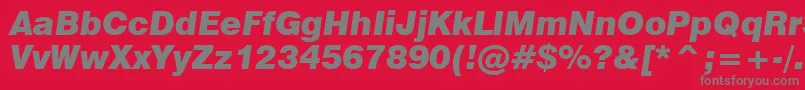 Swiss721BlackItalicBt Font – Gray Fonts on Red Background