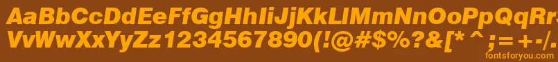 Swiss721BlackItalicBt Font – Orange Fonts on Brown Background