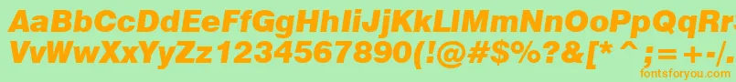 Swiss721BlackItalicBt Font – Orange Fonts on Green Background