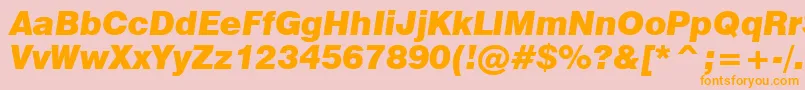 Swiss721BlackItalicBt Font – Orange Fonts on Pink Background