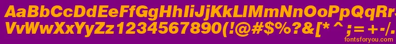 Swiss721BlackItalicBt Font – Orange Fonts on Purple Background