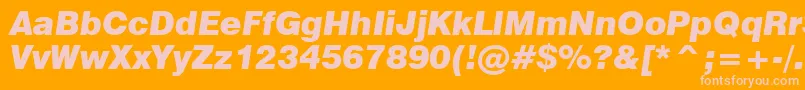 Swiss721BlackItalicBt Font – Pink Fonts on Orange Background