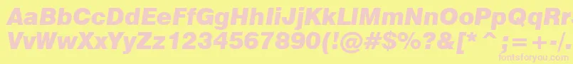 Swiss721BlackItalicBt Font – Pink Fonts on Yellow Background