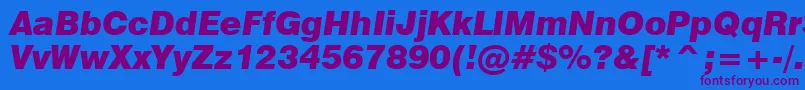 Swiss721BlackItalicBt Font – Purple Fonts on Blue Background