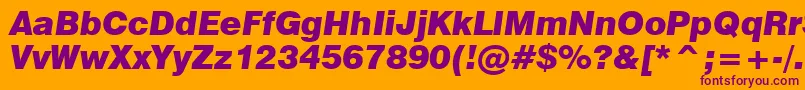 Swiss721BlackItalicBt Font – Purple Fonts on Orange Background