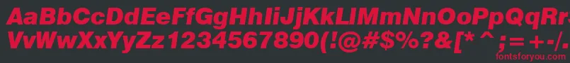 Swiss721BlackItalicBt Font – Red Fonts on Black Background