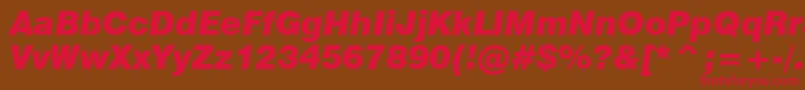 Swiss721BlackItalicBt-Schriftart – Rote Schriften auf braunem Hintergrund