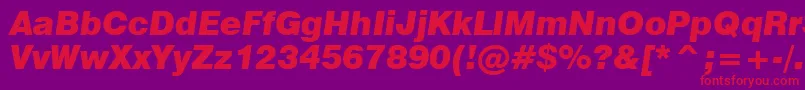 Swiss721BlackItalicBt Font – Red Fonts on Purple Background