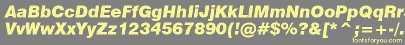 Swiss721BlackItalicBt Font – Yellow Fonts on Gray Background