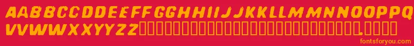 Redcfm Font – Orange Fonts on Red Background