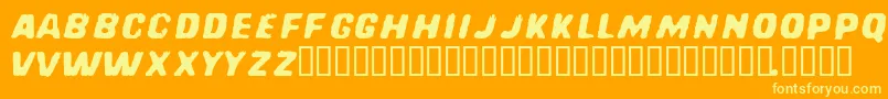 Redcfm Font – Yellow Fonts on Orange Background