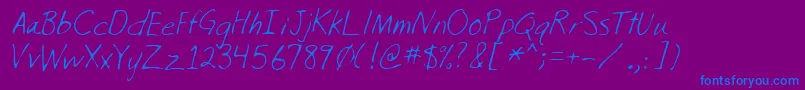 Fonte ReidRegular – fontes azuis em um fundo violeta