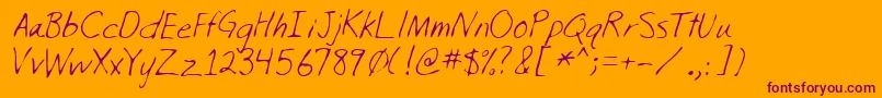 ReidRegular Font – Purple Fonts on Orange Background
