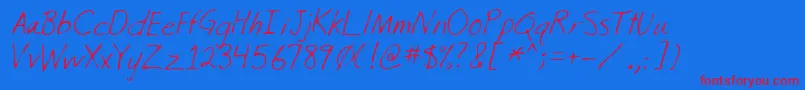 ReidRegular Font – Red Fonts on Blue Background